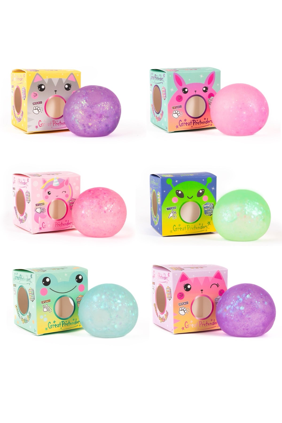 Balle anti-stress à paillettes Glitterally Amazing — Great Pretenders — Couleur au hasard — packshot | Appart 17 Bruxelles