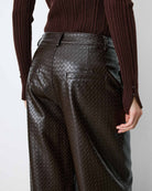 Artius Pantalon large en simili-cuir — Chocolat — vue 7