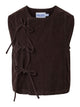 PCAIA Gilet sans manches en velours côtelé, laçage oblique — Pieces — Ganache — packshot | Appart 17 Bruxelles
