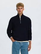 SLMTELLER Pull col montant demi-zip — Sky Captain — vue 2