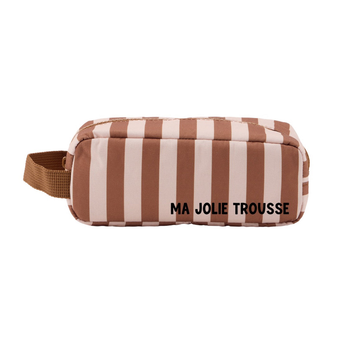 Trousse d'école simple — Atelier Wagram — Rayures marron fond beige — autre vue 5 | Appart 17 Bruxelles