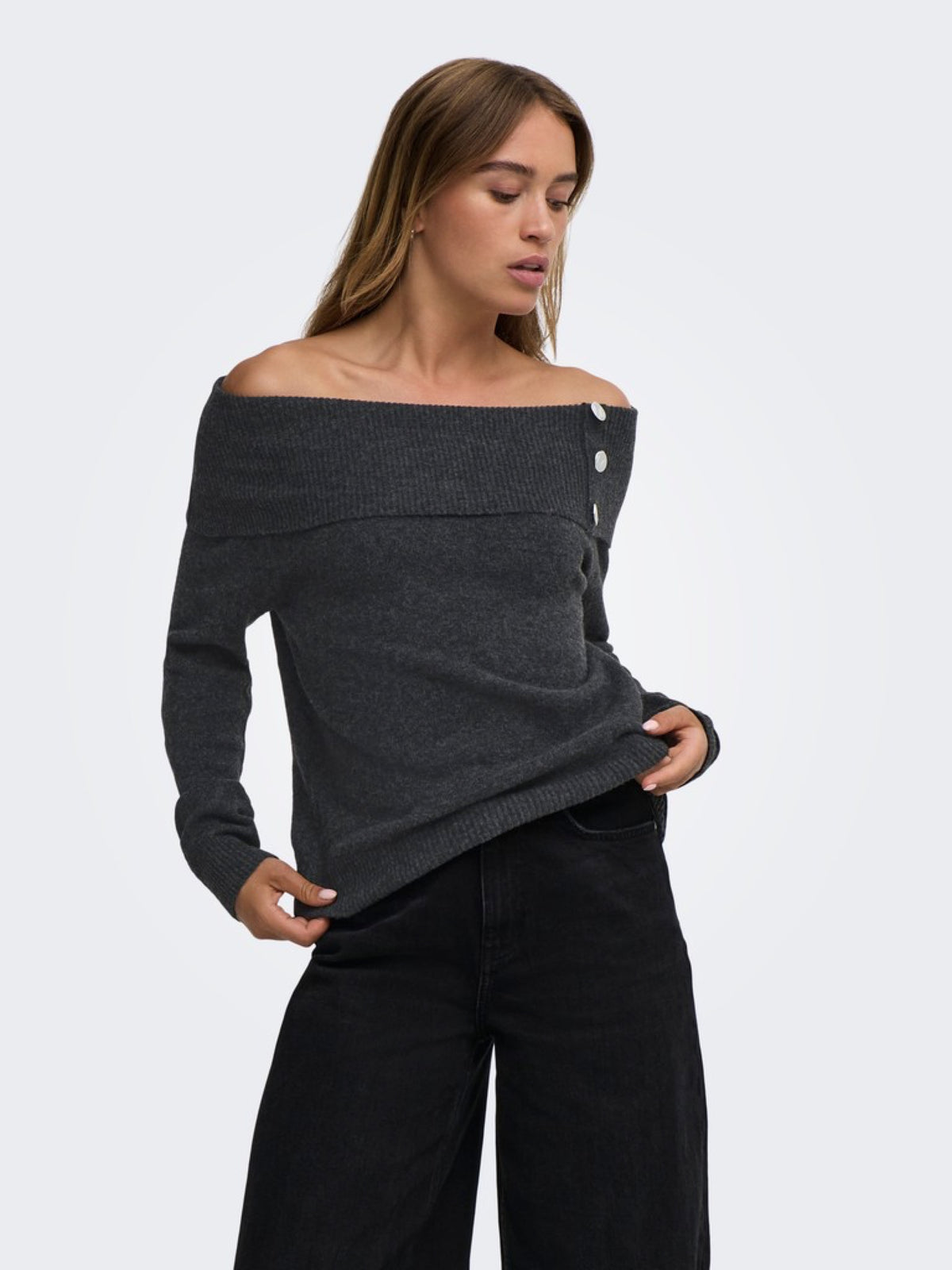 JDY ALIANA Pull en maille épaules dénudées