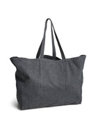 PCSASTRO Tote bag en coton à slogan — Pieces — Black Washed/neon orange — packshot 2 | Appart 17 Bruxelles