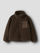 NMMNALO NIO Veste zippée en teddy garçon — Lil' Atelier — Dark Earth — autre vue 3 | Appart 17 Bruxelles