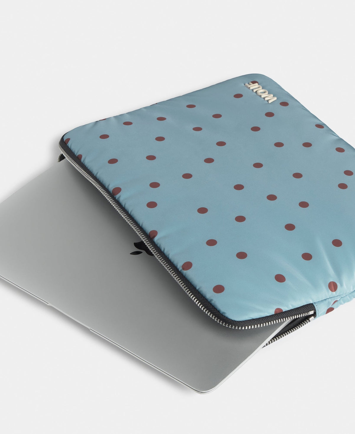 Housse d'ordinateur 13" et 14" matelassée en polyester recyclé — Wouf — Polka — détail 4 | Appart 17 Bruxelles