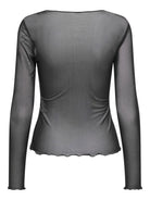 JDYELSA Top en mesh manches longues — Noir — vue 2
