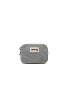 Hindbag Lili Porte-monnaie zippé, velours, tartan ou effet laine — Hindbag — Effet laine granite — packshot | Appart 17 Bruxelles