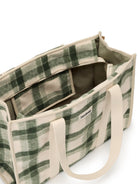 Hindbag Oscar Sac cabas zippé en tartan effet laine — Hindbag — Tartan vert — vue de l'intérieur 5 | Appart 17 Bruxelles