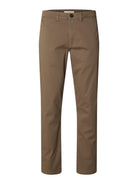 SLM175 NEW MILES Pantalon slim chino stretch coton bio — Selected Homme — Chocolate Chip — packshot | Appart 17 Bruxelles