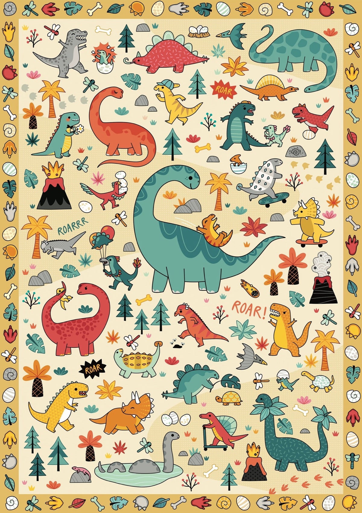 Poster créatif Poppik Dinosaures — poster complété | Appart 17 Bruxelles