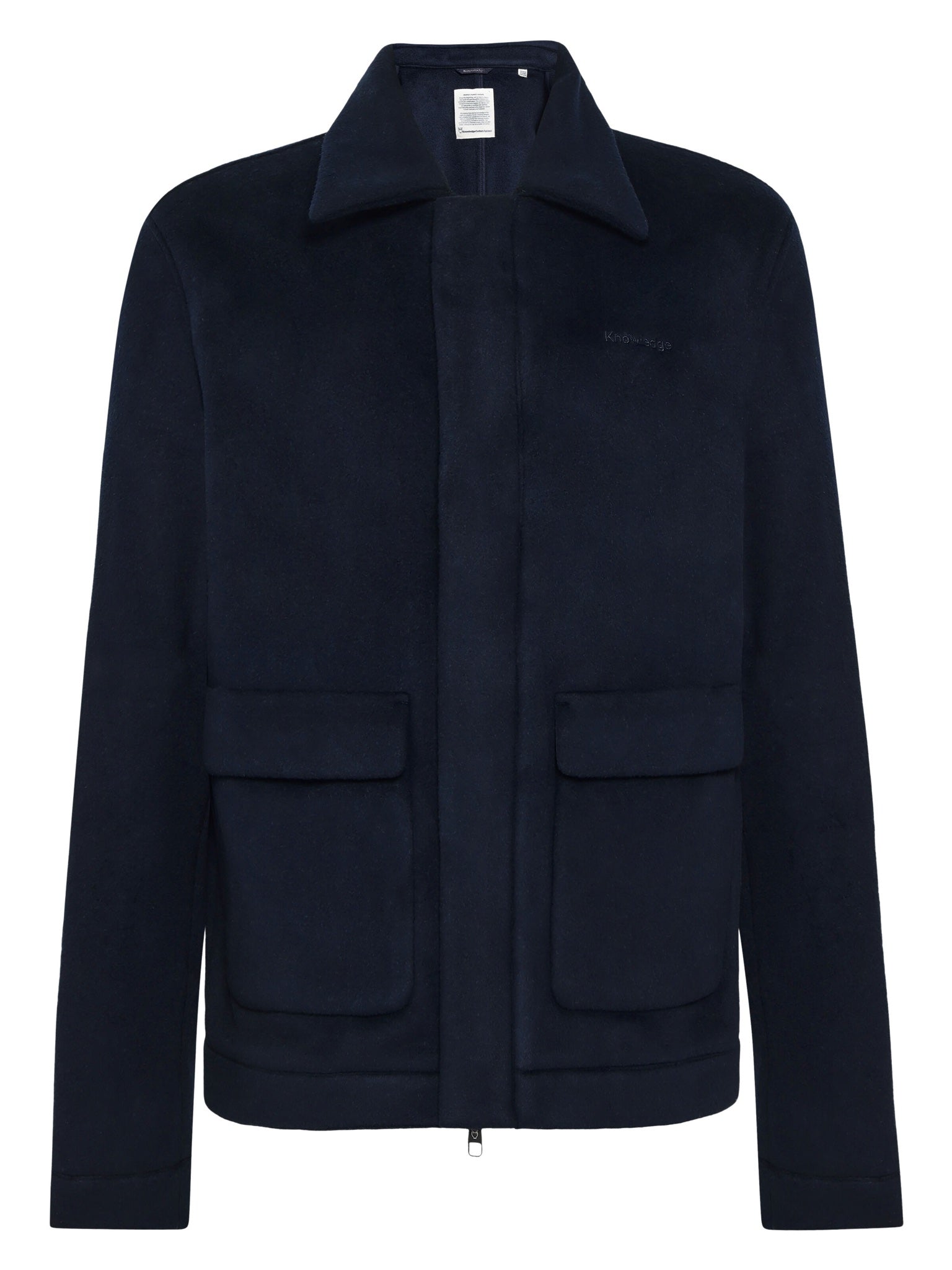Veste Wool en laine recyclée col chemise — KnowledgeCotton Apparel — Night Sky — packshot | Appart 17 Bruxelles