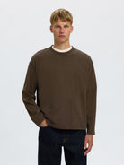 SLMTAJ T-shirt manches longues en coton bio — Turkish Coffee — vue 2