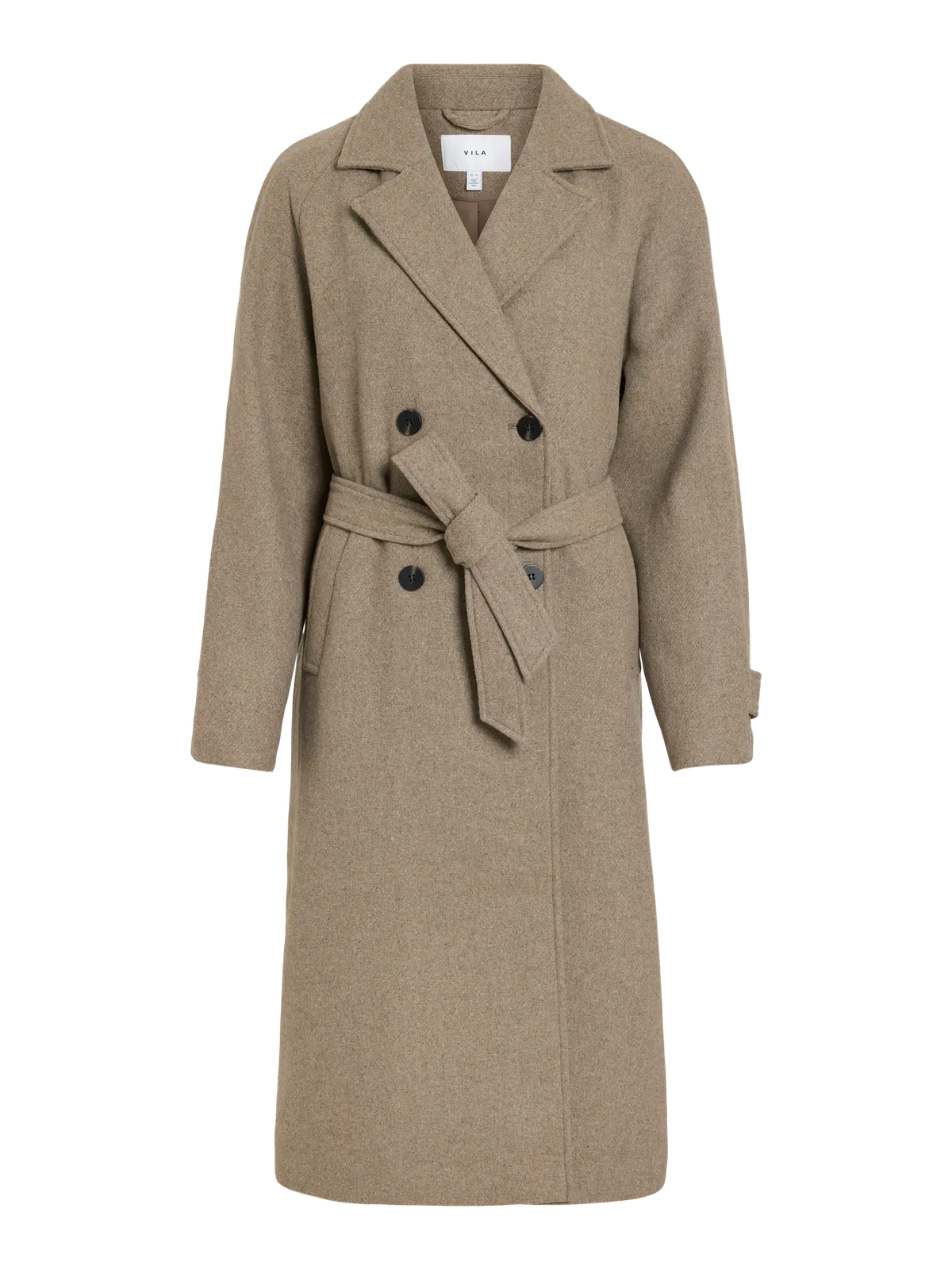 VILA VIWOLLIE Manteau long ceinturé en laine mélangée — vue 2