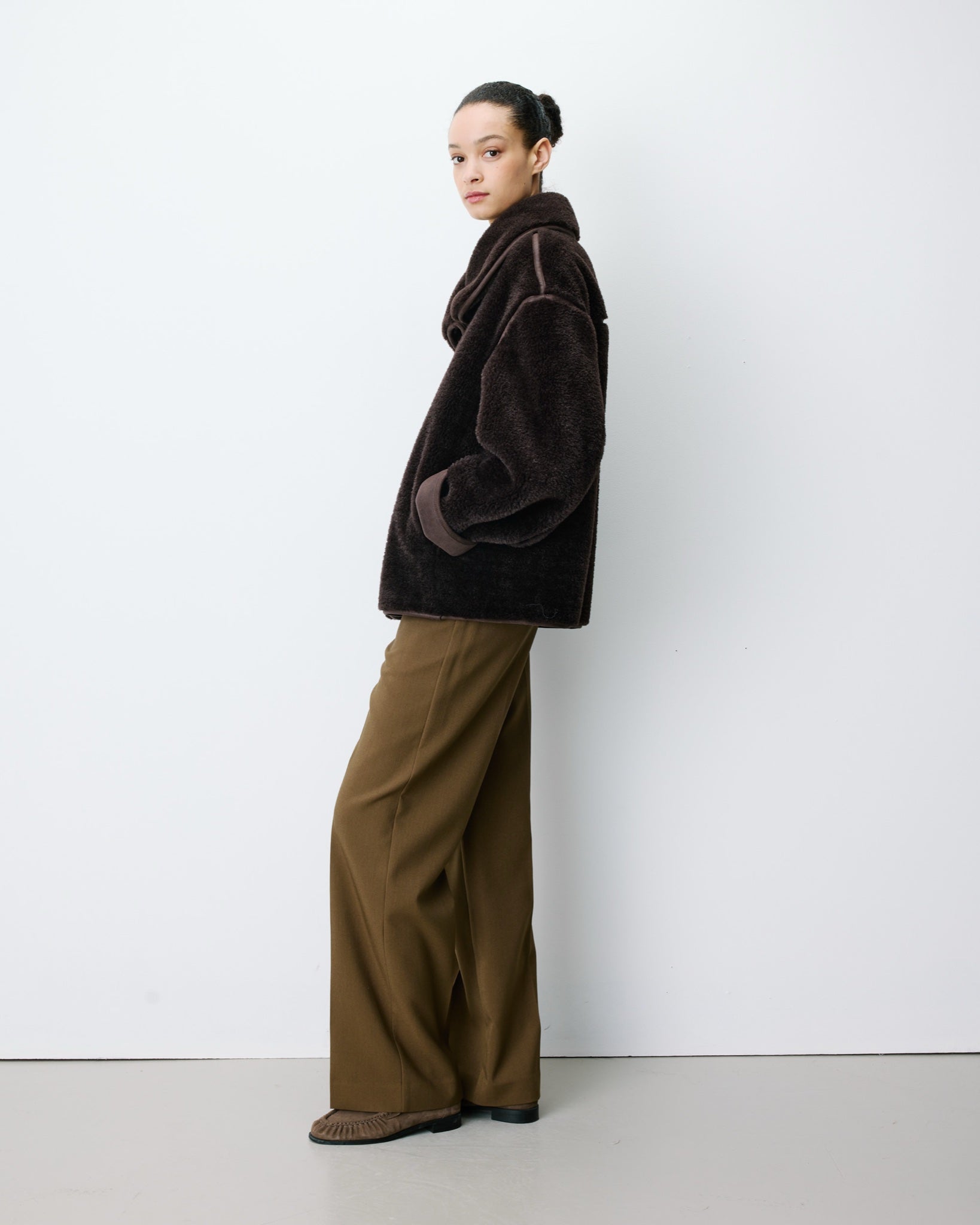 Amelio Manteau en fausse fourrure — Chocolat — vue 6