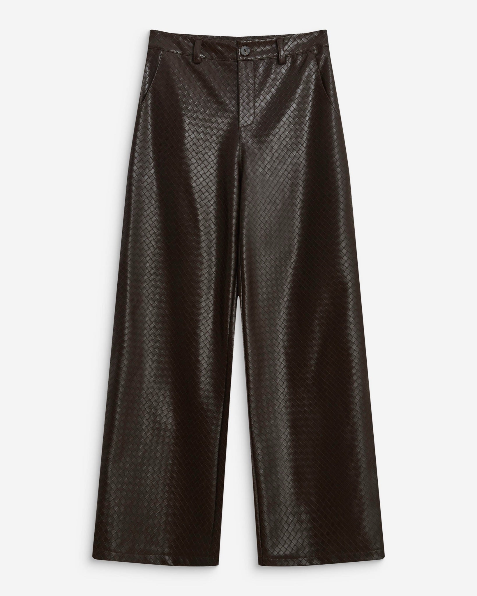 Artius Pantalon large en simili-cuir — Chocolat — vue 2
