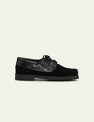 Croco Mix Chaussures bateau — Noir — Les Deux