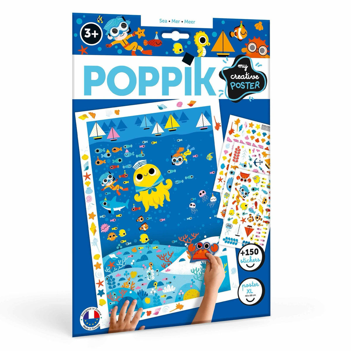 Poster créatif Poppik La mer — pochette avec 150 stickers | Appart 17 Bruxelles