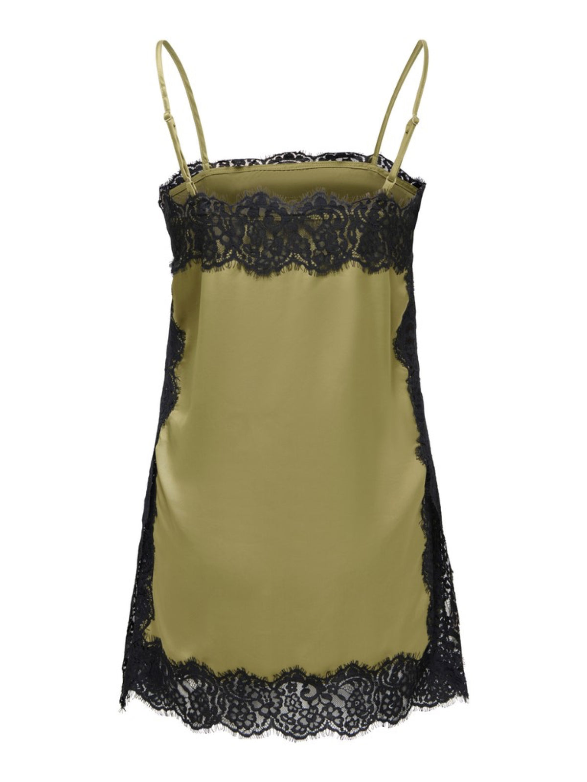 JDYALANA Caraco long satiné à bordures dentelle — JDY — Gothic Olive — packshot dos 7 | Appart 17 Bruxelles