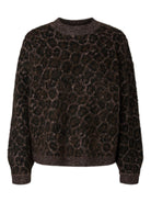 PCELINA Pull col montant en maille poilue léopard — Pieces — Hot Fudge Leopard — packshot | Appart 17 Bruxelles