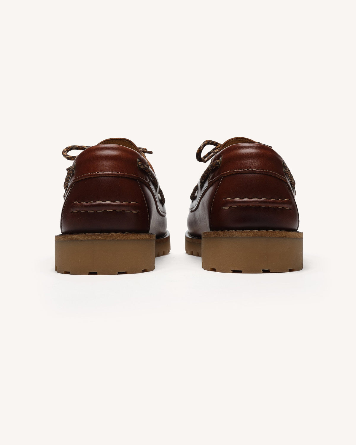 LARCH Chaussures bateau en cuir — Marron — vue 4