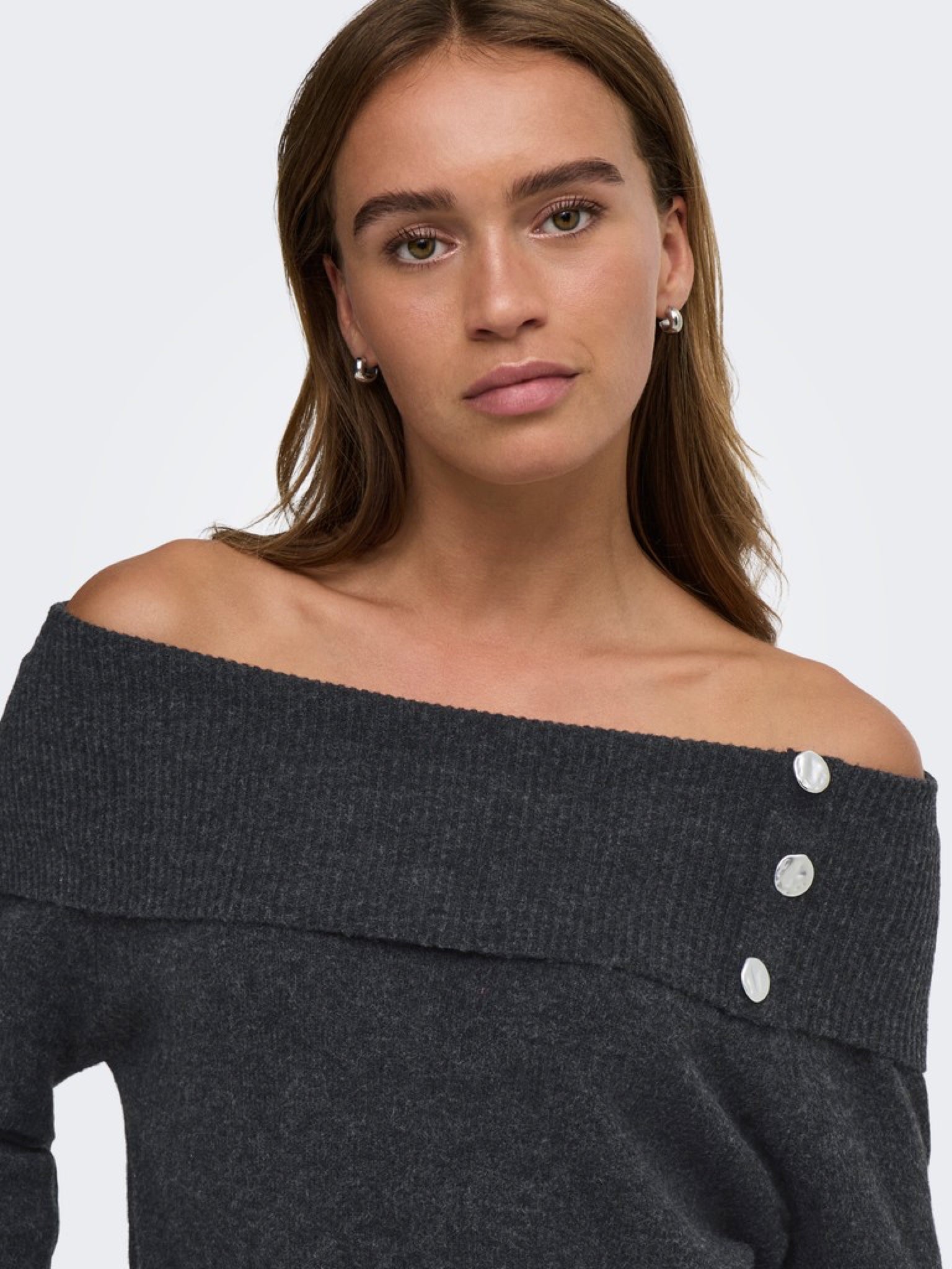 JDY ALIANA Pull en maille épaules dénudées — vue 2