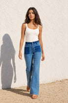 Jean flare Sonnya taille haute — Stone