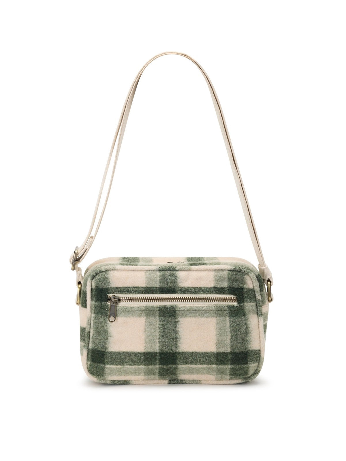 Hindbag Nino Sac bandoulière, tartan ou effet laine — Hindbag — Tartan vert — packshot, vue de dos 4 | Appart 17 Bruxelles
