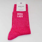 Chaussettes « Boss Lady » pailletées — Félicie Aussi — Rose fluo — photo produit | Appart 17 Bruxelles