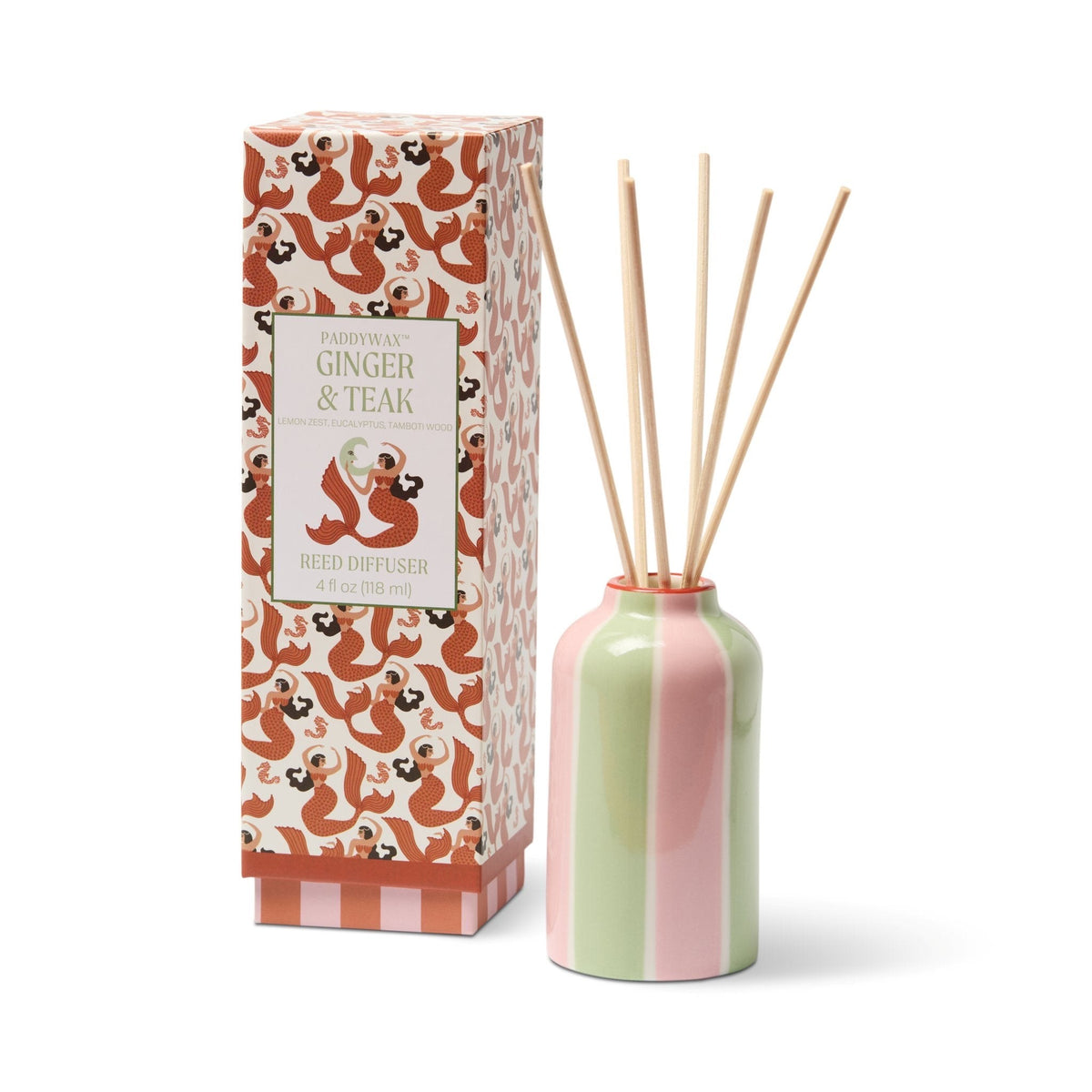 Paddywax A Dopo Sirène & Lune Diffuseur à bâtonnets céramique 118 ml — Paddywax — Ginger & Teak — packshot | Appart 17 Bruxelles