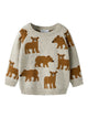 NMMOLA Pull jacquard renards ou ours garçon — name it — Peyote Melange — vue de face | Appart 17 Bruxelles