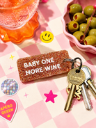 BABY ONE MORE WINE Porte-clés à paillettes Plus de Love: Rose champagne
