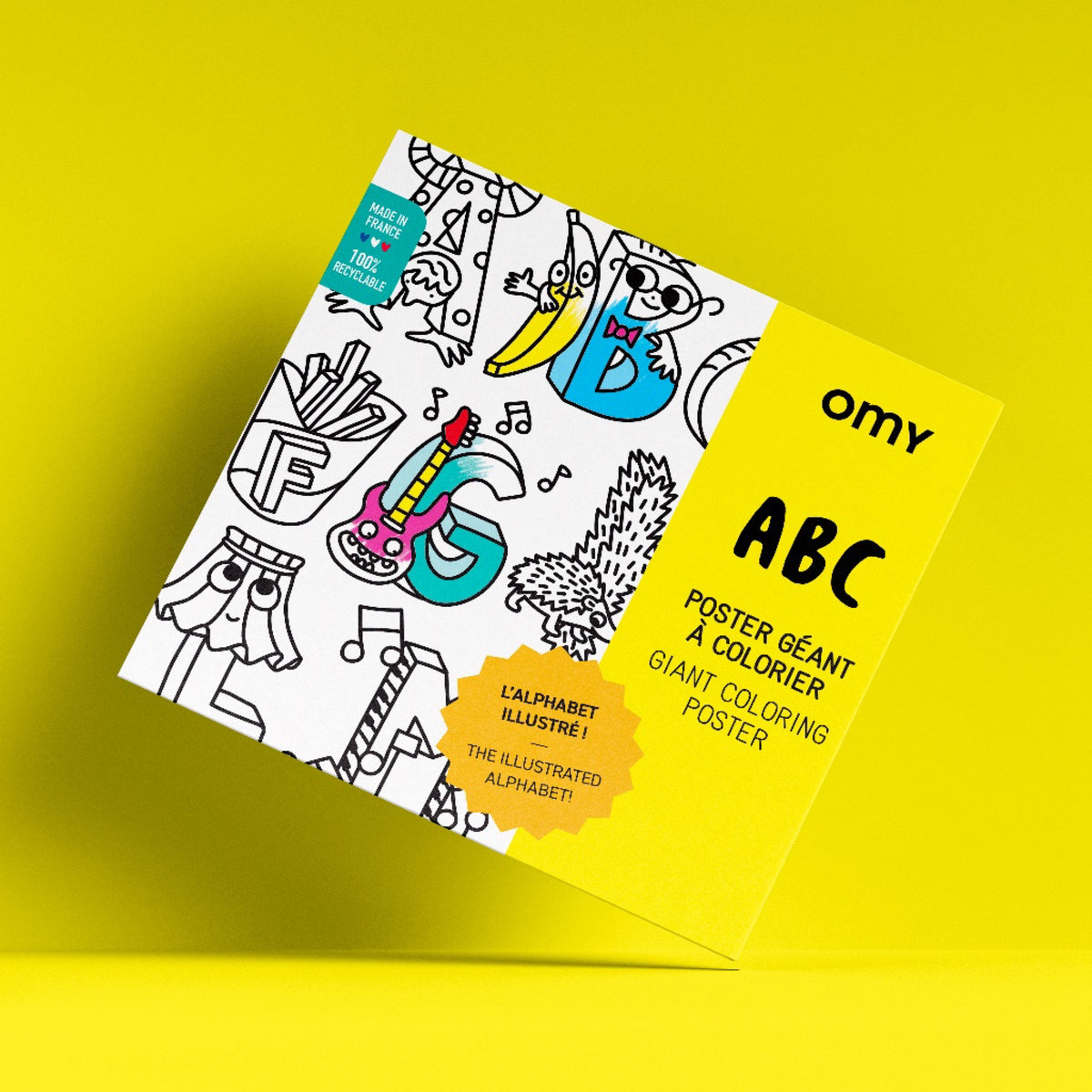 Poster géant à colorier 70 × 100 cm — OMY — ABC — packshot | Appart 17 Bruxelles