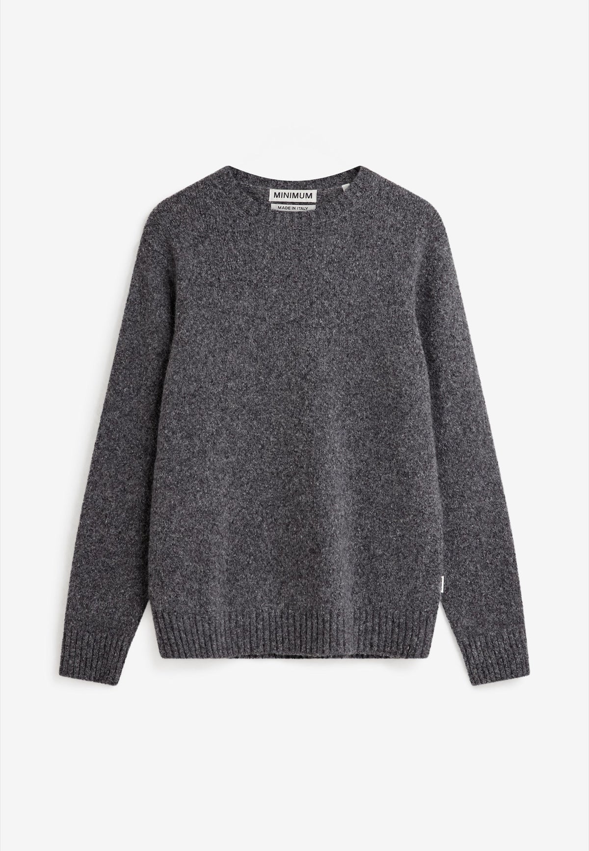 ROLAND Pull col rond en maille chinée alpaga et coton — Minimum — Silver Mink — packshot 2 | Appart 17 Bruxelles