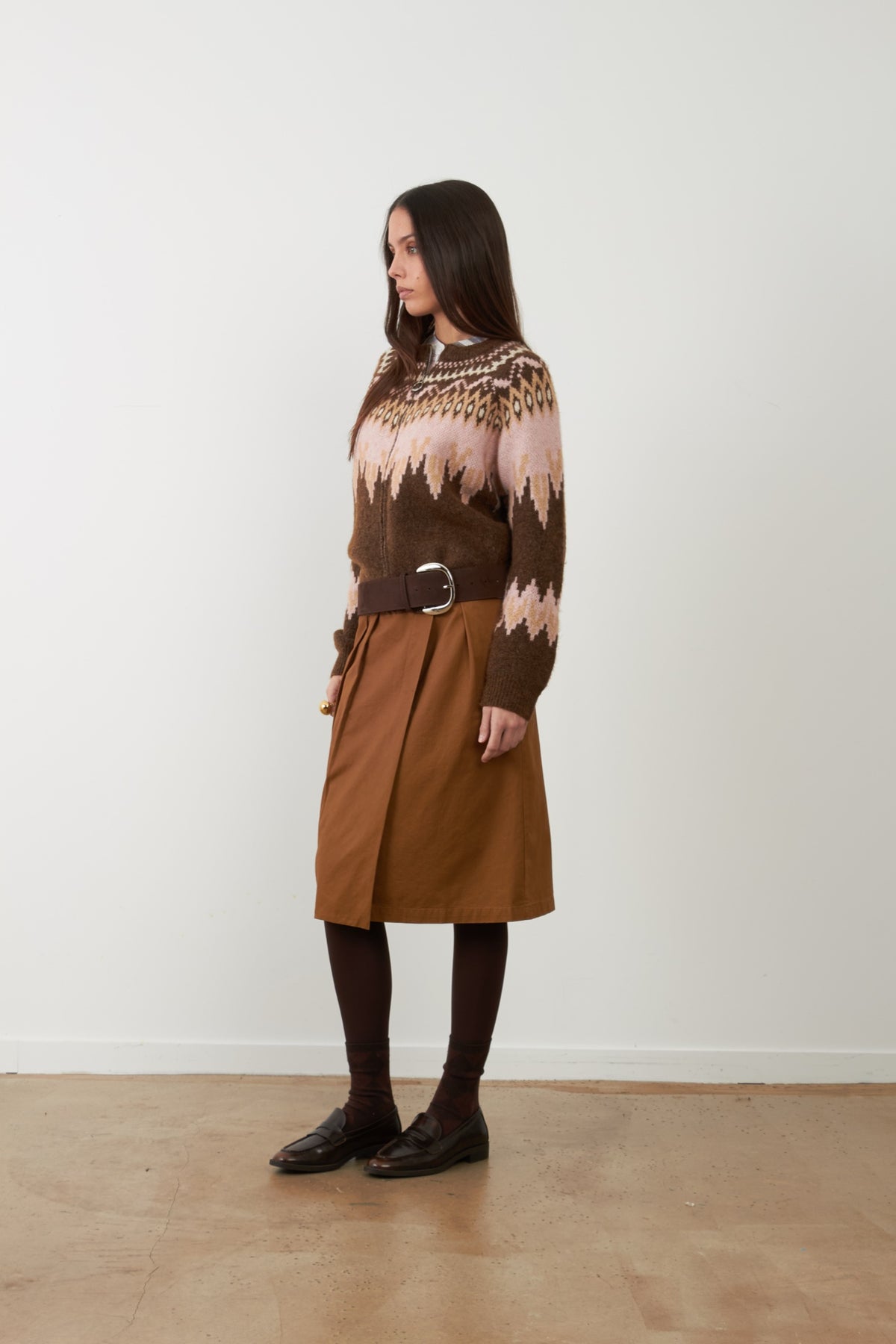 ALISTAIR Pull en maille bicolore — Choco Et Rose — vue 3