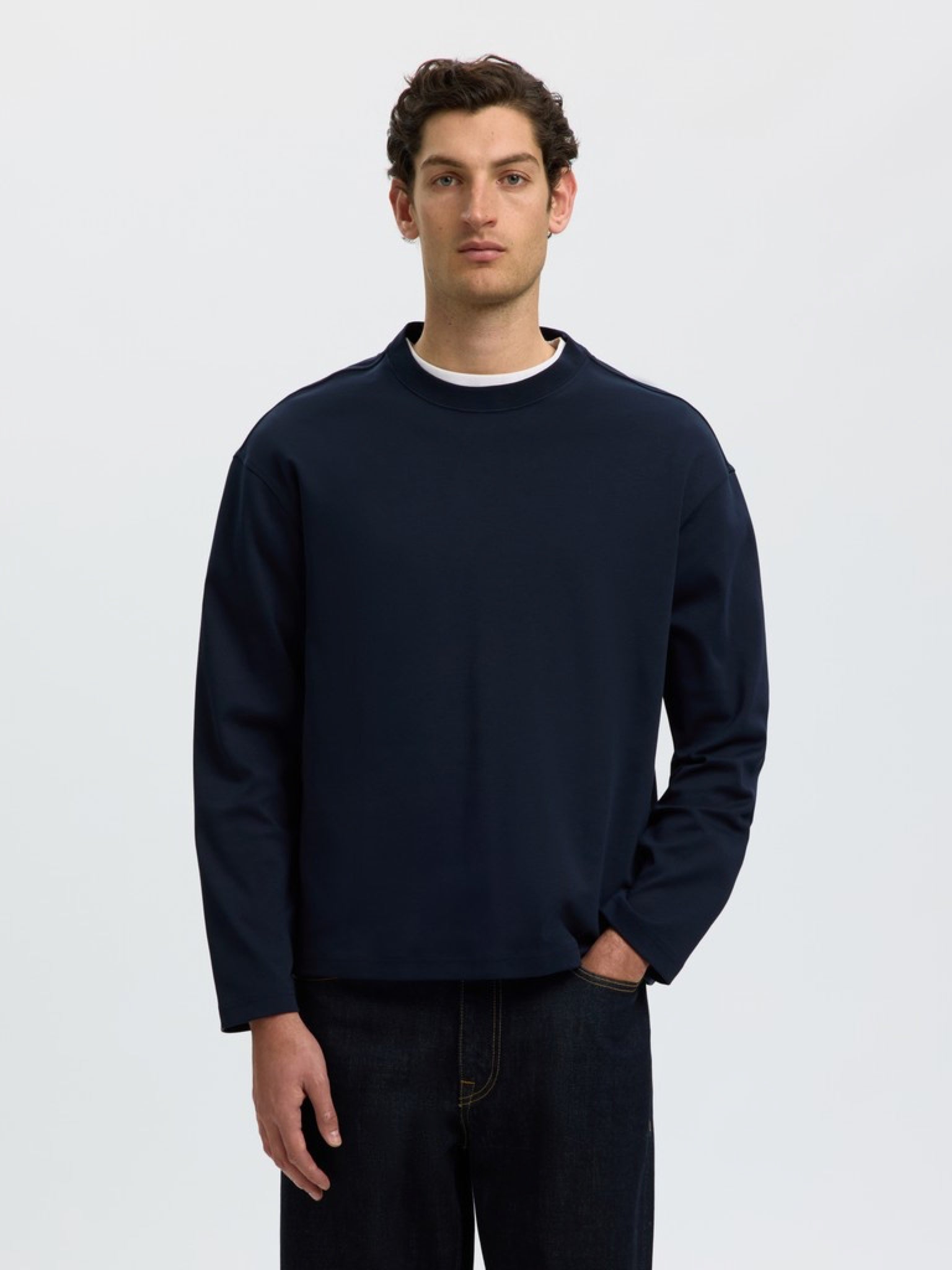 SLMTAJ T-shirt manches longues en coton bio — Sky Captain — vue 2