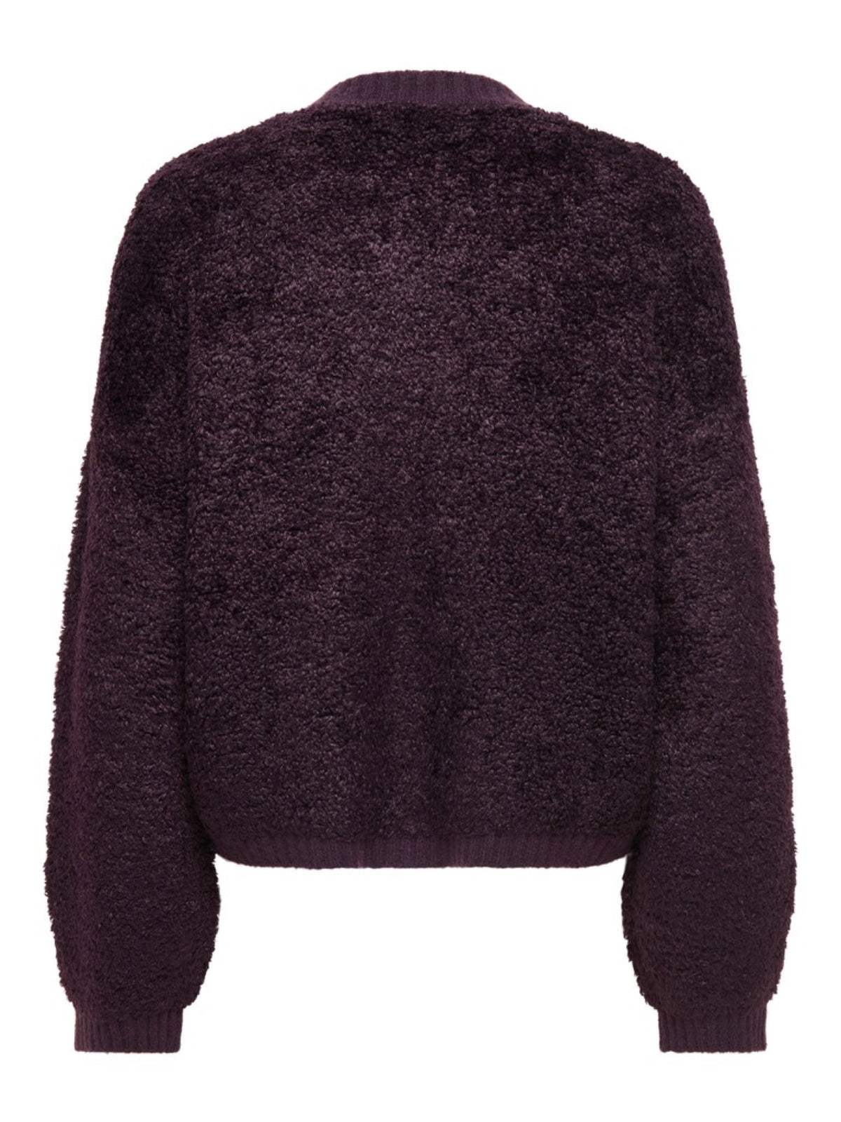 JDYEIRA Cardigan court en maille bouclette boutonné — JDY — Plum Perfect — packshot dos 2 | Appart 17 Bruxelles