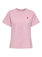 JDYPISA T-shirt col rond en coton bio à imprimé — JDY — Fragrant Lilac / Bittersweet Heart — packshot | Appart 17 Bruxelles