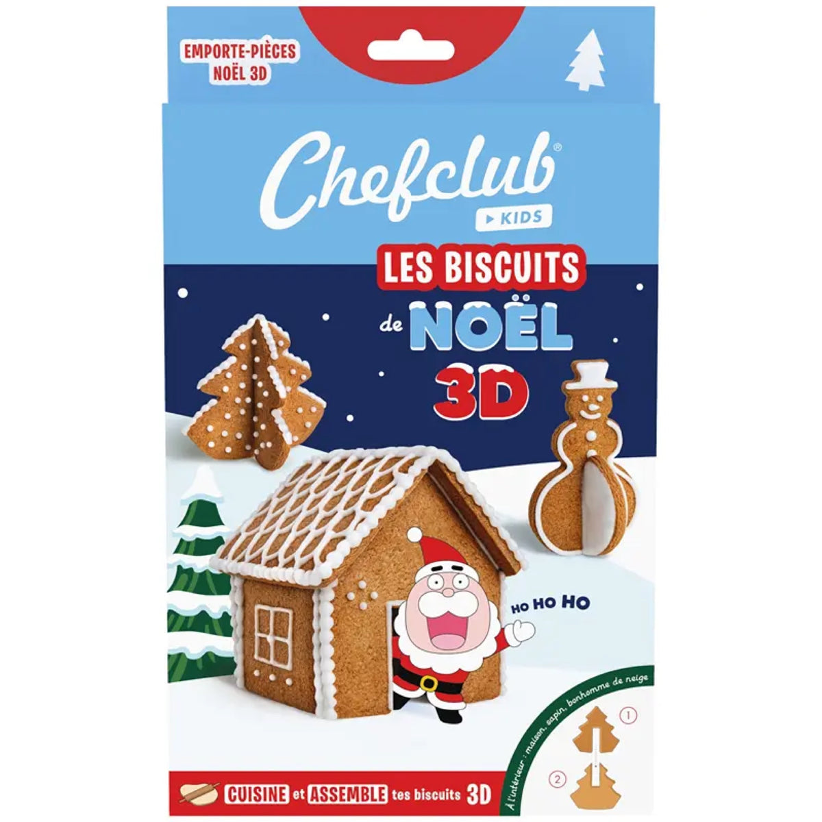 Emporte-pièces biscuits 3D à assembler — Chefclub Kids — Noël 3D — packshot | Appart 17 Bruxelles
