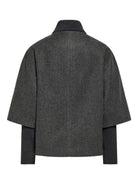 JDYMEMORY Veste courte zippée à col montant en lainage côtelé — JDY — Dark Grey Melange — packshot 2 | Appart 17 Bruxelles