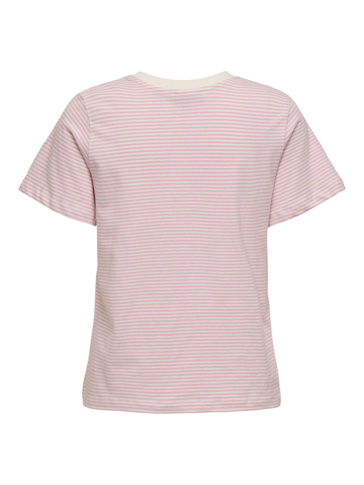 JDYPISA T-shirt col rond en coton bio à imprimé — JDY — Cloud Dancer / Fragrant Lilac Stripes — packshot dos | Appart 17 Bruxelles