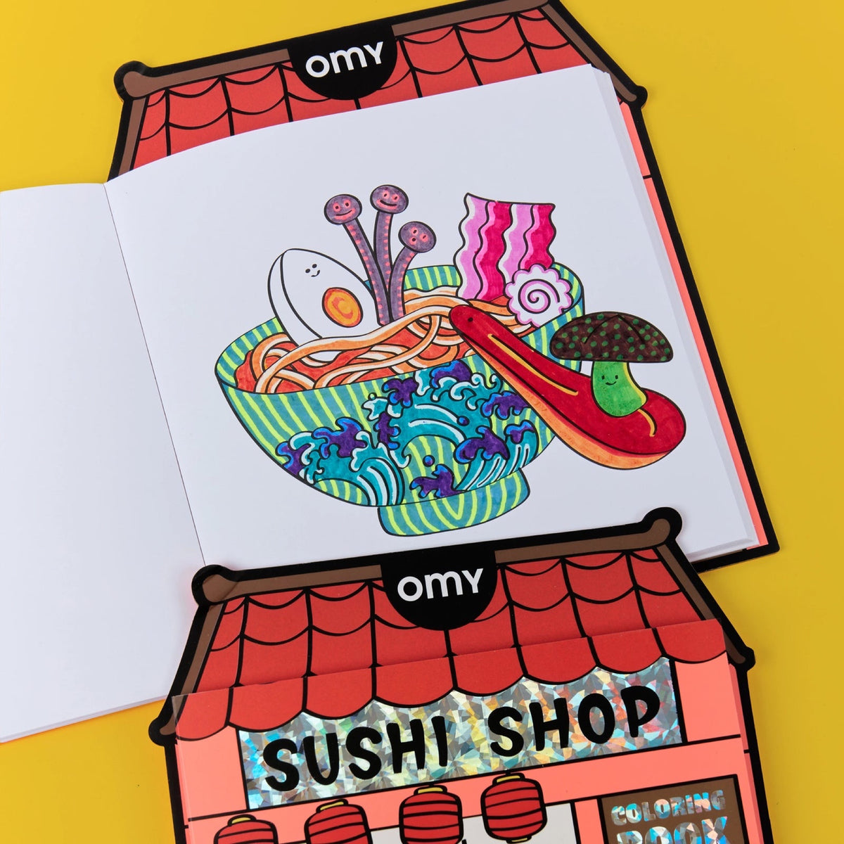 Carnet de coloriage 34 pages + stickers, Coloring Boutique — OMY — Sushi Shop — autre vue 2 | Appart 17 Bruxelles