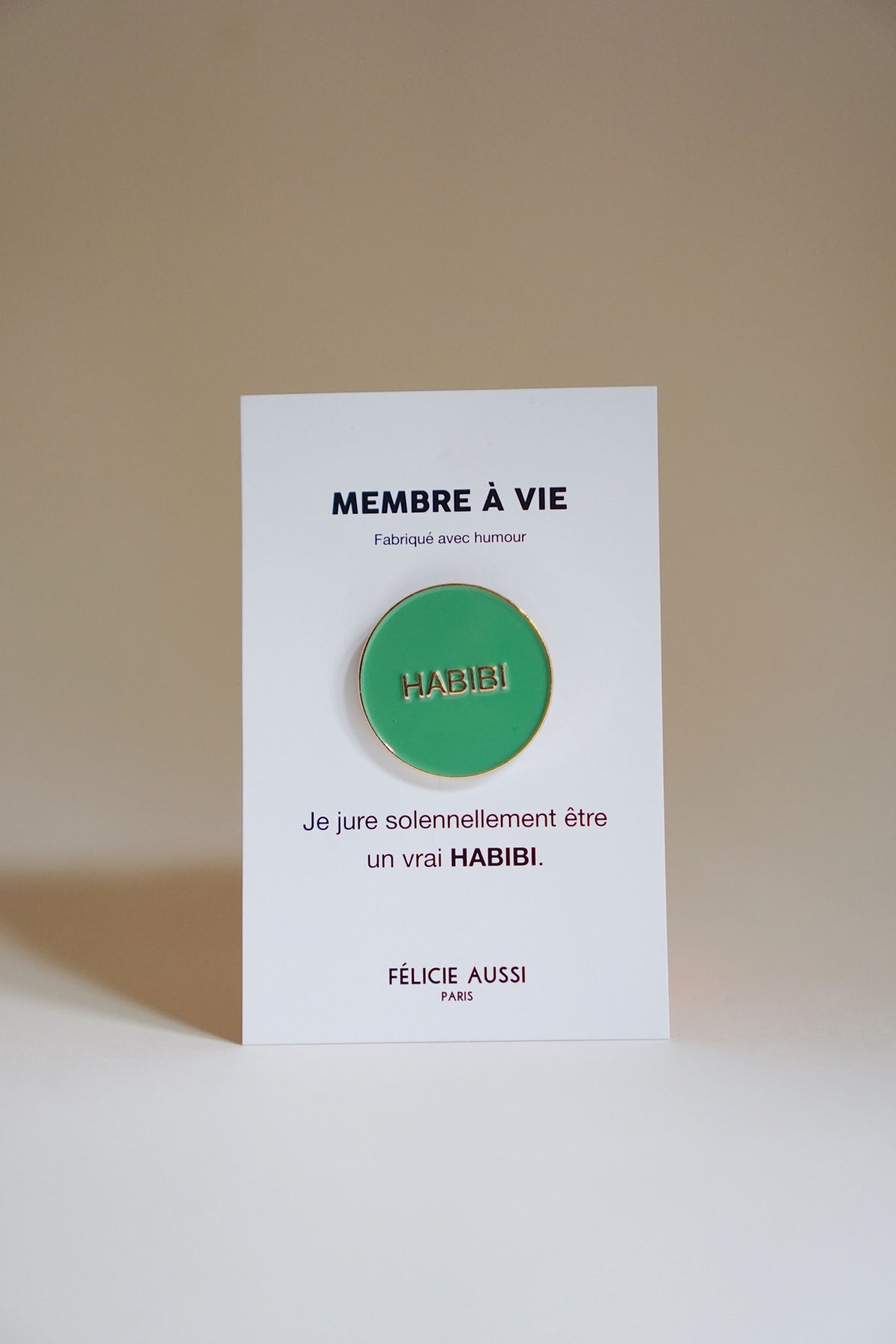 Pin's « Habibi » — Félicie Aussi — Vert — photo produit | Appart 17 Bruxelles