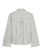 VIPALA Chemise oversize à rayures, liens de serrage au dos — VILA — Snow White Stripes — packshot, vue de dos 2 | Appart 17 Bruxelles
