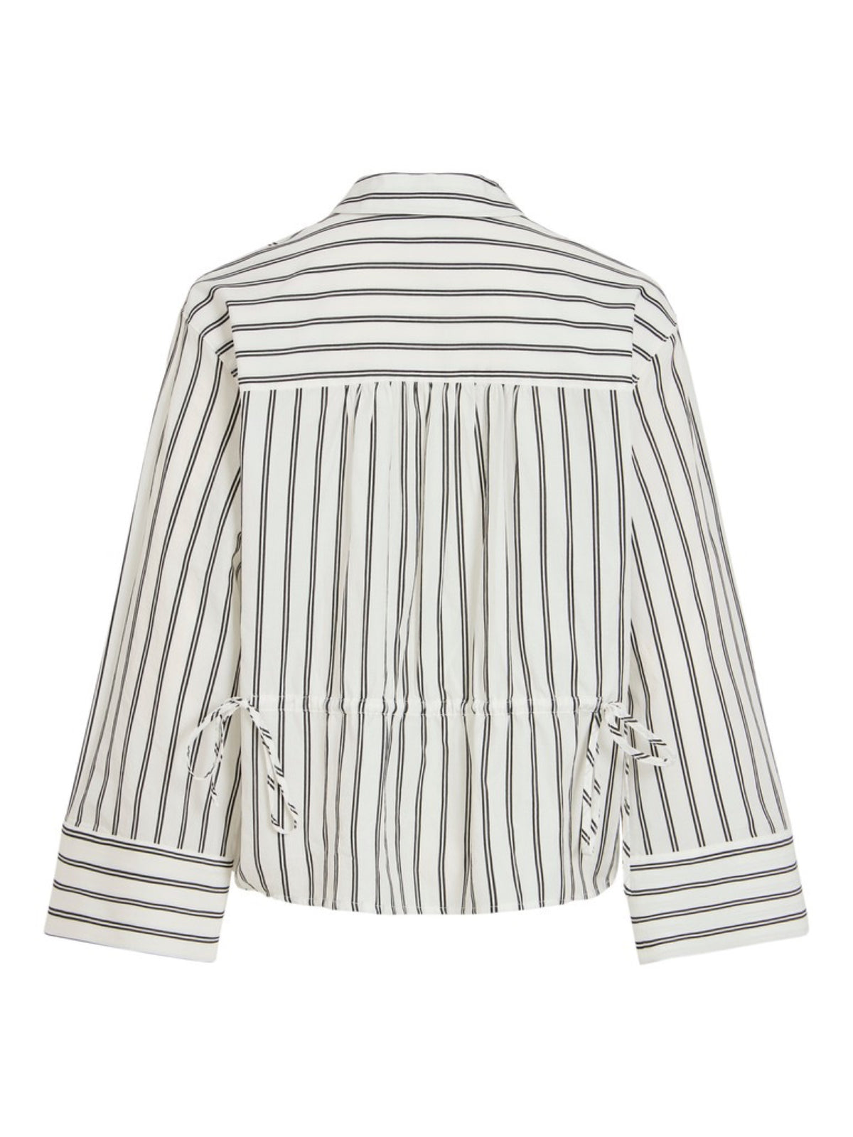 VIPALA Chemise oversize à rayures, liens de serrage au dos — VILA — Snow White Stripes — packshot, vue de dos 2 | Appart 17 Bruxelles