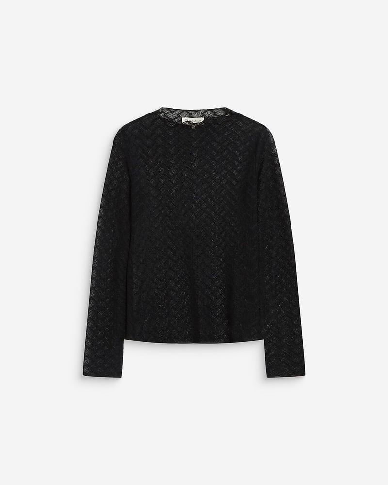Aube Top en maille ajourée — Noir — Grace & Mila