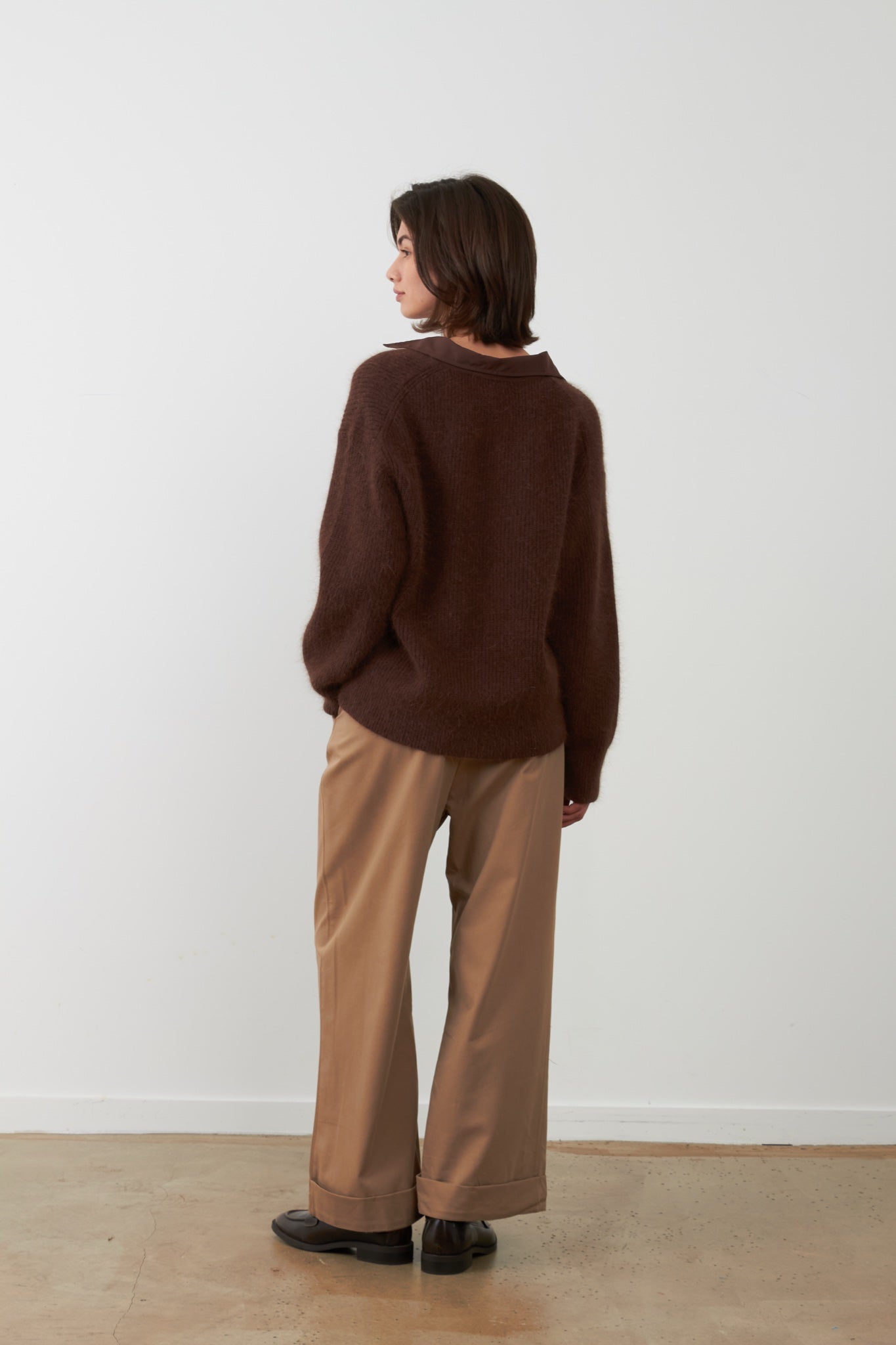 JORDANA Pull en maille angora — Chocolat — vue 3