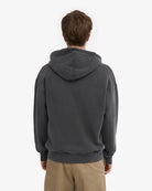 Colorful Standard Organic Oversized Zip Hood Sweat zippé à capuche — Colorful Standard — Faded Black — porté, vue de dos 4 | Appart 17 Bruxelles