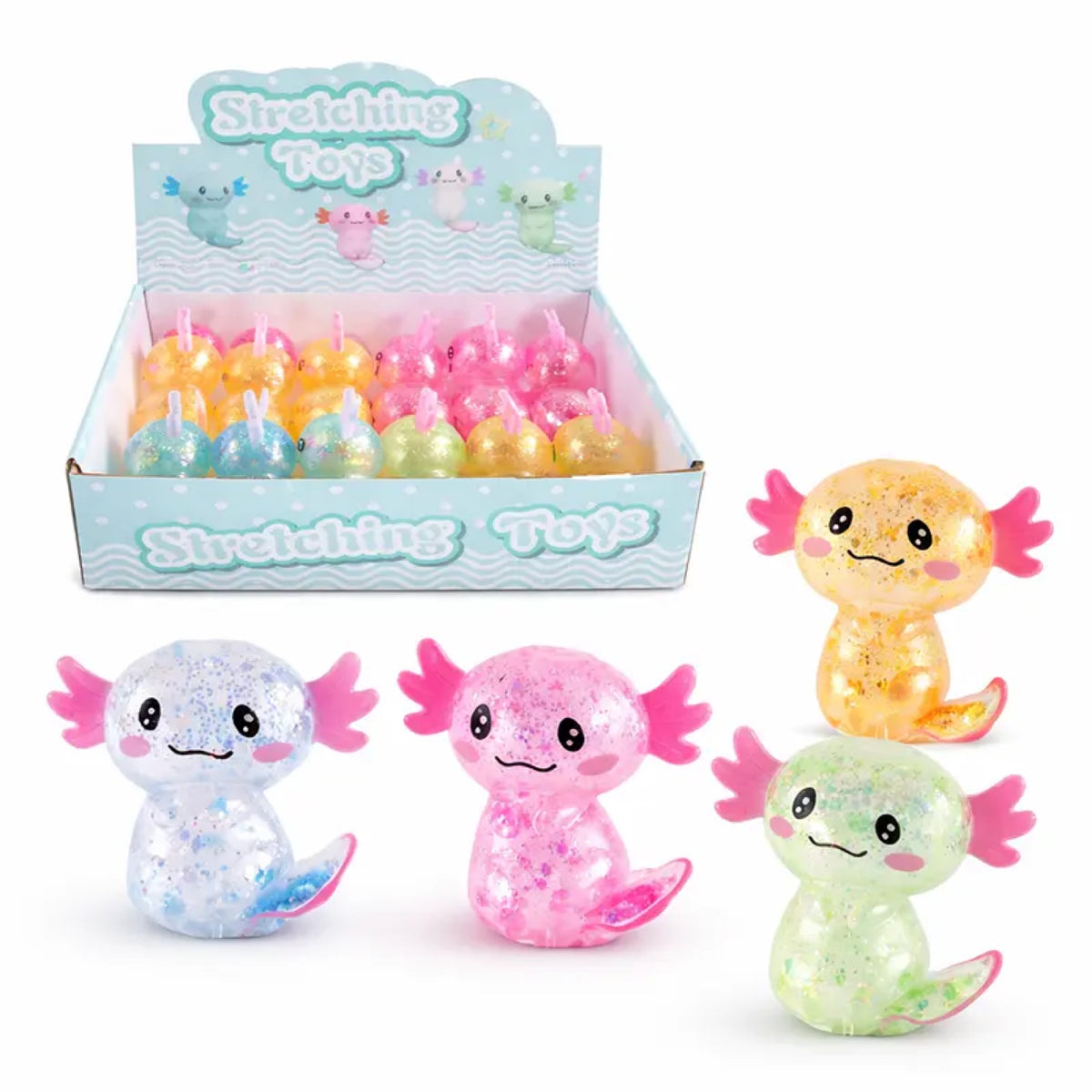 Squishy à presser pailleté, axolotl ou licorne — OBILO — Axolotl, couleur au hasard — autre vue 3 | Appart 17 Bruxelles