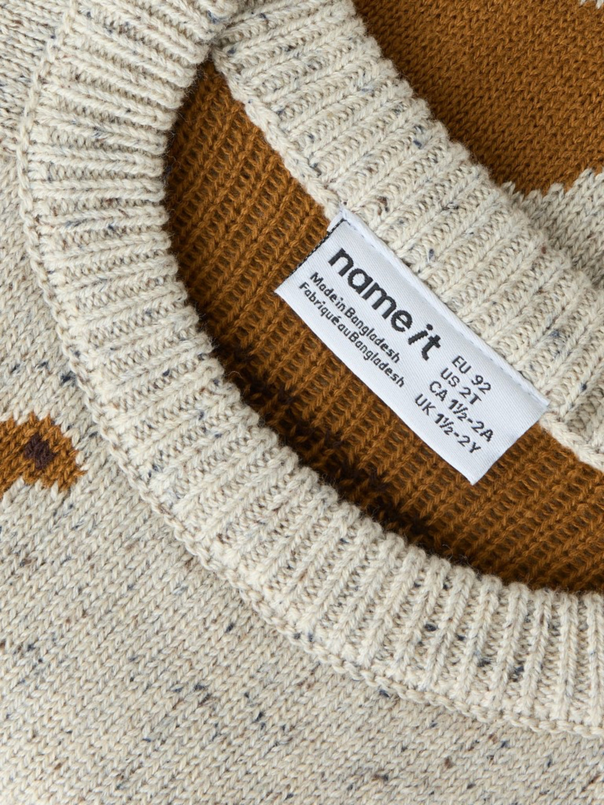 NMMOLA Pull jacquard renards ou ours garçon — name it — Peyote Melange — autre vue 4 | Appart 17 Bruxelles