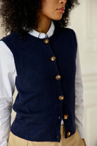 Gilet sans manches Morini en maille — Marine — vue 3